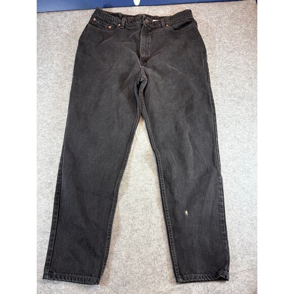 Vintage 90s Levis 550 Red Tab Jeans Women 20 Black Relaxed Fit Tapered Leg Retro - Picture 1 of 8